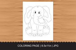 Cute Sitting Baby Elephant Coloring Page for Kids Product Image 1