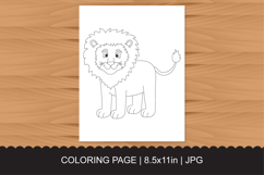 Cute Cartoon Lion Coloring Page for Kids Product Image 1