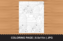 Cupcakes Coloring Page for Adults and Kids Product Image 1