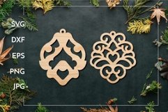 Art nouveau earrings Pendants Keychain | Laser cut Product Image 1