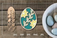Layered Easter egg greenery design Laser cut Product Image 1