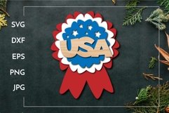 USA rosette | 4th of July Laser cut Product Image 1