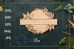 Round sunflower split frame - DIY paint Laser cut and score Product Image 1