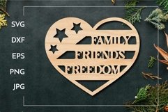 Family friends freedom | 4th of July Laser cut Product Image 1