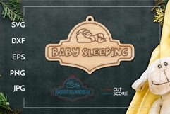 Baby sleeping sign Kids room for Laser cut and score Product Image 1