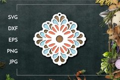 Stained glass flower ornament | Layered Laser cut Product Image 1