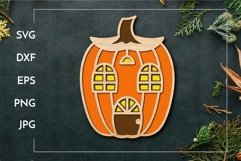 Layered pumpkin house | Layered Halloween Laser cut Product Image 1