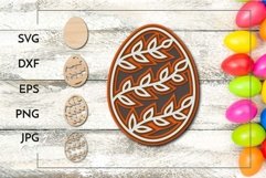 Easter egg with greenery branches Layered laser cut Product Image 1