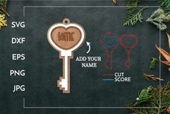 Layered customizable key keychain | Laser cut and score Product Image 1