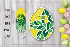 Layered Easter egg Spring leaves Laser cut Product Image 1