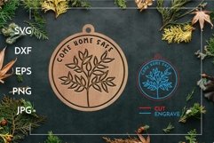 Come home safe Keychain | Laser cut and engrave Product Image 1