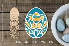 Layered Easter egg mandala design Laser cut Product Image 1