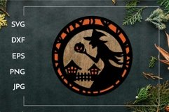 Round witch sign | Layered Halloween Laser cut Product Image 1