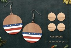 Round striped earrings | Jewelry Laser cut score Product Image 1