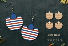 Round earrings with stripes | Jewelry Laser cut and score Product Image 1