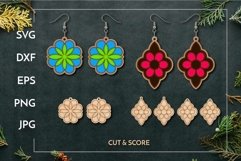 Flower shaped scored earrings | Jewelry Laser cut Product Image 1