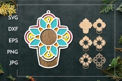 Layered decorative cross | Laser cut decoration Product Image 1