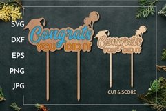 Cake topper Graduation | Laser cut & score Product Image 1
