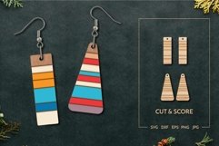 Striped scored long earrings | Jewelry Laser cut score Product Image 1