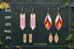 Feather inspired earrings design | Jewelry Laser cut Product Image 1