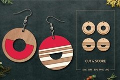 Round retro style earrings | Jewelry Laser cut score Product Image 1