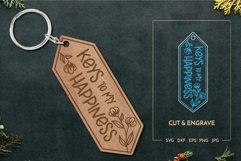 Keys to my happiness Keychain | Laser cut Engrave Product Image 1