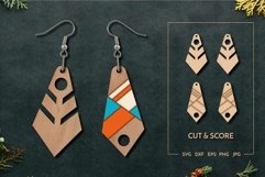 Scored laser cut geometric earrings | Jewelry Laser cut scor Product Image 1