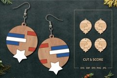 Round abstract earrings | Jewelry Laser cut score Product Image 1