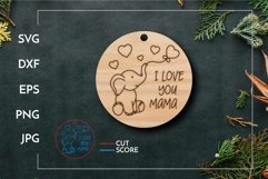 Baby elephant - Mother's day Keychain - DIY paint Laser scor Product Image 1