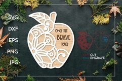 Only the brave teach | Layered Teacher sign Laser cut Product Image 1