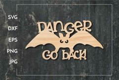 Danger Go back Bat sign Paper cut - Laser cut Product Image 1