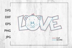 Love Valentine's day Baby Bear Kids decor Laser cut /score Product Image 2