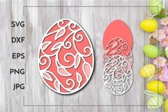 Layered Easter egg leaves design Laser cut Product Image 1