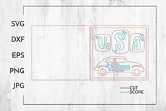 USA Car sign | 4th of July Laser cut and score Product Image 2