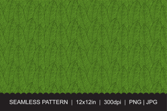 Seamless Green Jungle Leaf Pattern with Black Outlines Product Image 1