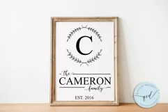 Family monogram sign SVG for farmhouse home portrait SVG Product Image 1