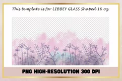 16 oz Libbey Glass Wrap Purple Flowers watercolor Product Image 2