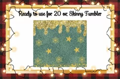 Green Glitter Gold Christmas Tumbler Sublimation Wrap Product Image 2