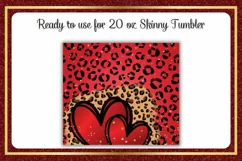 Red Heart Leopard 20 oz Skinny Tumbler Valentine Design Product Image 2