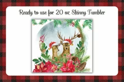 Reindeer Christmas watercolor tumbler wrap Product Image 2