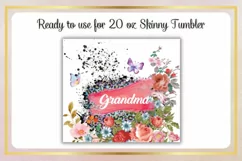 Watercolor Flowers brush Tumbler Sublimation Wrap Product Image 2