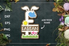 Spring split letter F | Layered Easter Laser cut Product Image 1