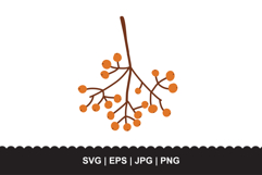 Berry Branch SVG - Autumn Botanical Rowans Vector Cut File Product Image 1