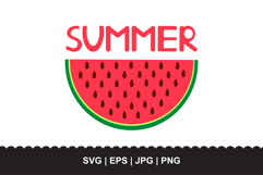 Watermelon SVG - Flat Vector Fruit Clipart Cut File Product Image 1
