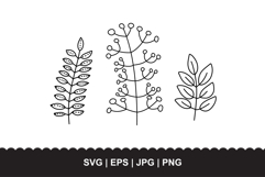 Leaf Branch SVG Bundle - 3 Botanical Foliage Product Image 1