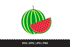 Watermelon SVG - Flat Vector Fruit Clipart Cut File Product Image 1