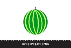 Watermelon SVG - Flat Vector Fruit Clipart Cut File Product Image 1