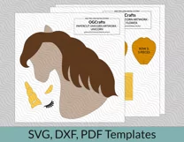 Unicorn & Paper Flowers Framed Paper Art SVG Template Product Image 2