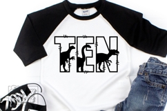 10th Birthday Boy Dinosaur SVG - Ten Dinosaur Shirt PNG Product Image 1