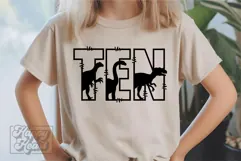 10th Birthday Boy Dinosaur SVG - Ten Dinosaur Shirt PNG Product Image 3